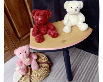 Tabouret de ferme tripode enfant rose et violet