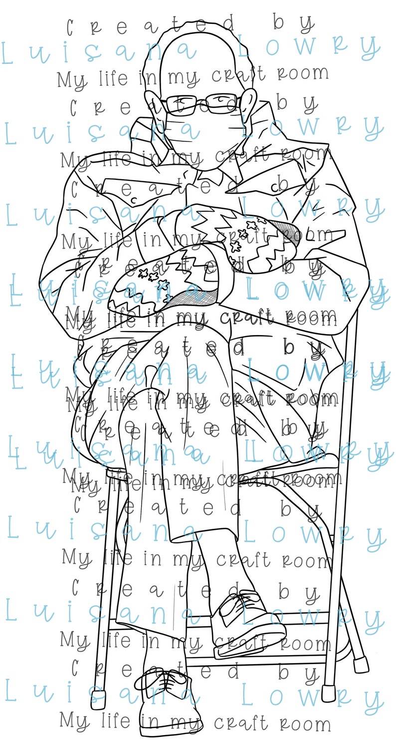 Bernie Coloring Page Digital Image 2 Files - Etsy