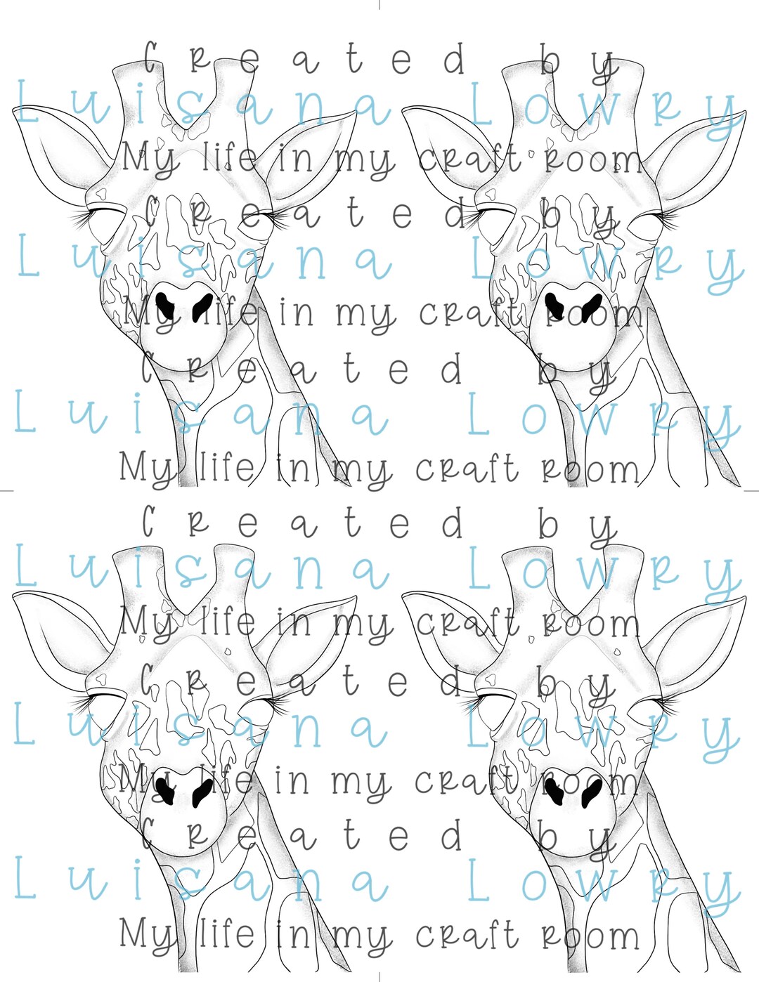 Giraffe Printable Digital Image. - Etsy