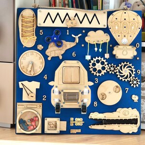 LED grand panneau occupé Montessori activité éducative jouet maison école jeu de mémoire bébé cadeau 18in1 Bleu