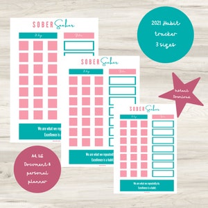 Sober Habit Tracker | Sobriety Tracker | Recovery Journal | Sober Tracker | Sobriety Journal