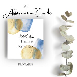 30 cartes d'affirmation imprimables | Cartes de motivation | Objectifs de bien-être | Affirmations quotidiennes | Téléchargement imprimable instantané