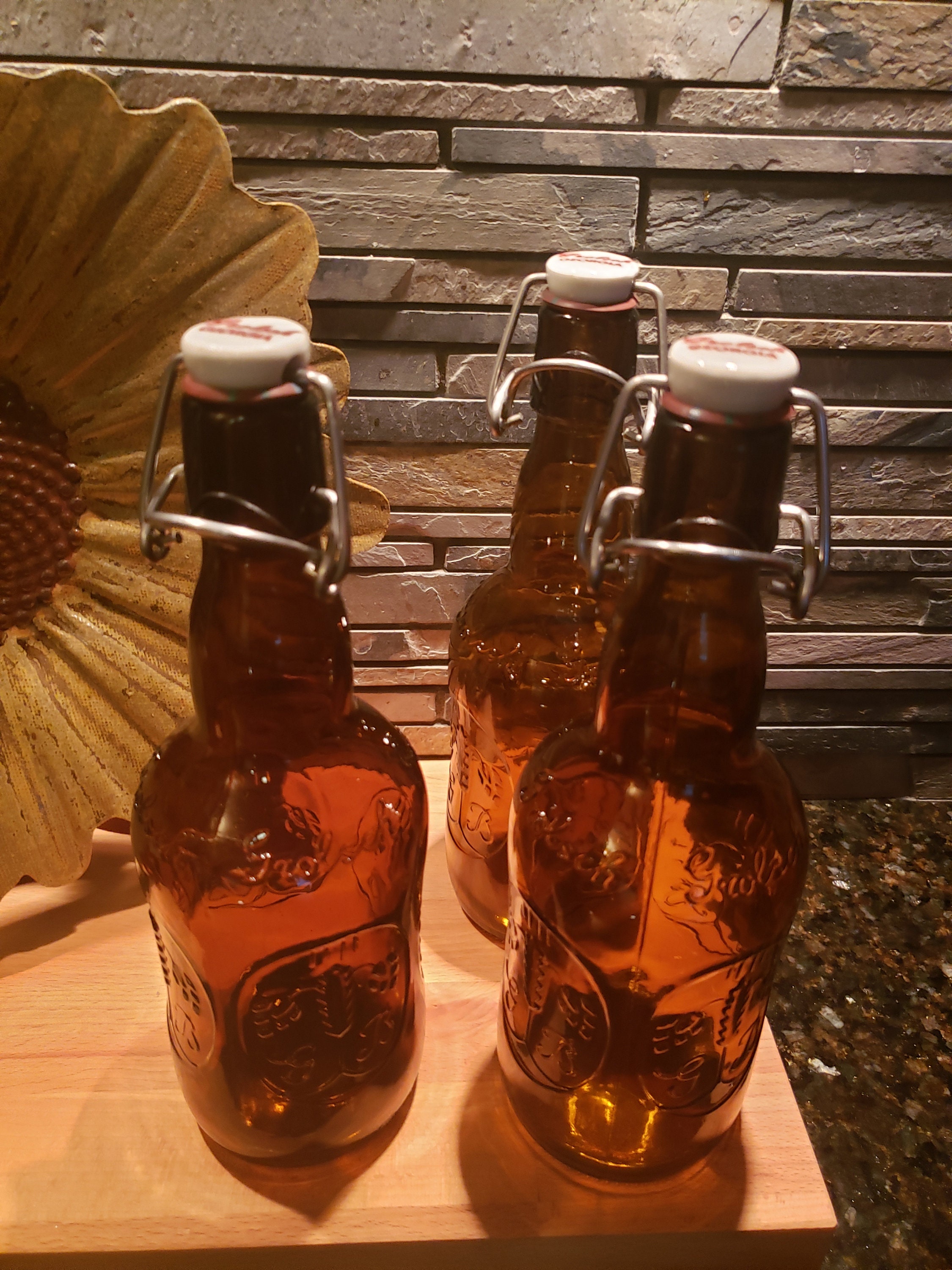 3 Vintage Grolsch Flip Top Beer Bottles with Ceramic Etsy