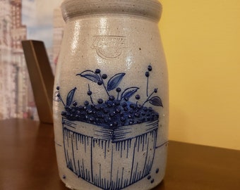 1990 Salmon Falls Blueberry Basket Vase/Jar/Pot from Dover NH