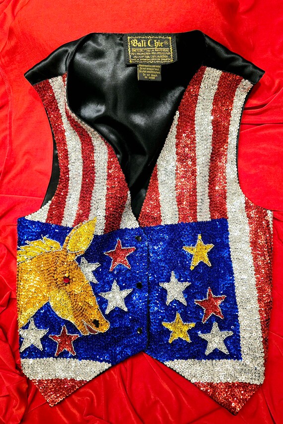 Beautiful Political Statement Vest with Colorful … - image 2