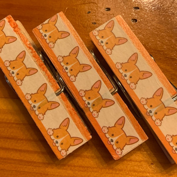 Corgi Pups Chip Snack Clips Set/3