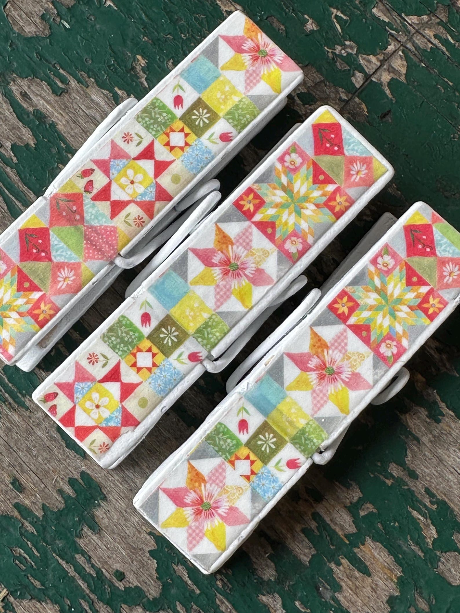 Spring Patchwork Quilt Squares Chip Snack Clips - Etsy