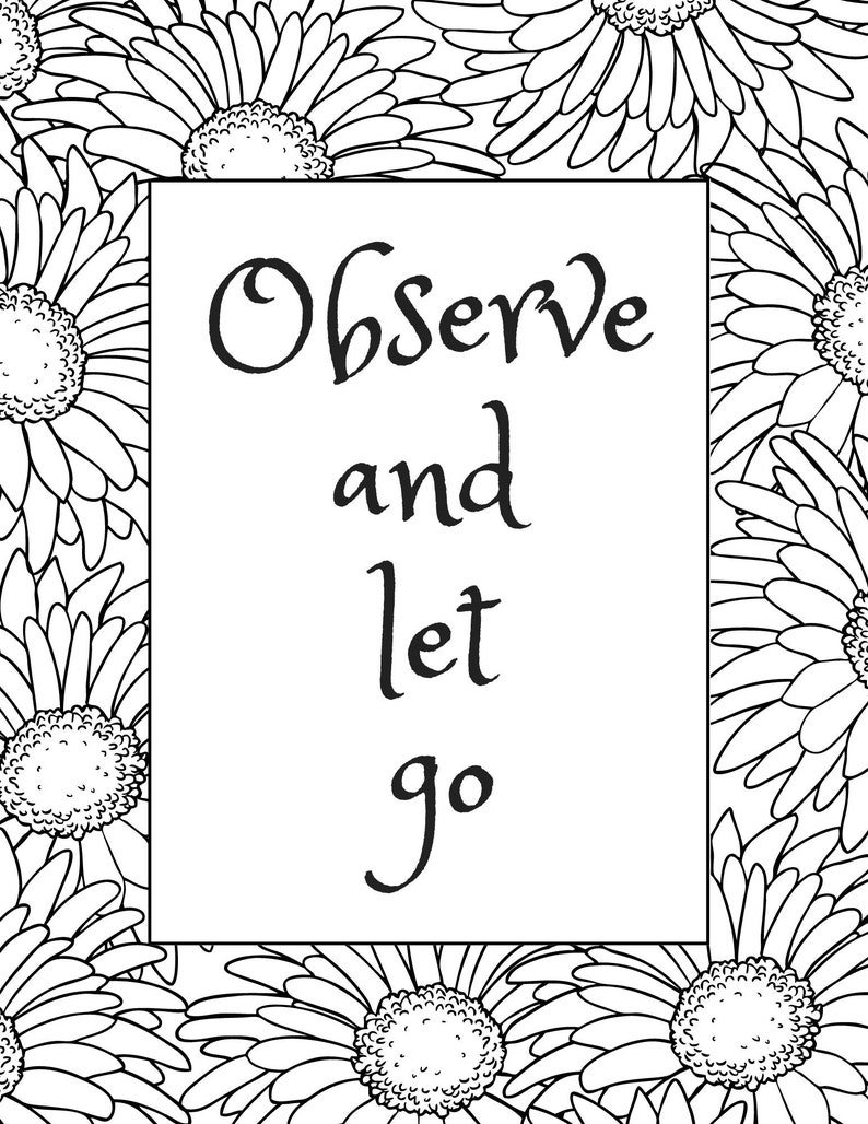 Mindfulness Coloring Pages Bundle 1 Etsy