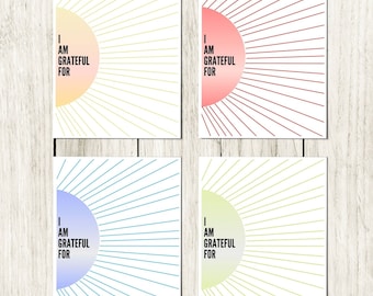 Sunburst Dankbarkeit Arbeitsblatt - Regenbogen 12er Set