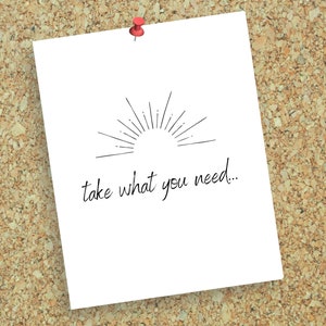 Take What Youhave - Schild - Poster zum Ausdrucken - Digitaler Download