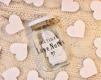 Personalised Love Jar, Custom Relationship Notes, Anniversary Couples Gift, Romantic Gift, Relationship Gift Ideas, Romance, Personalized