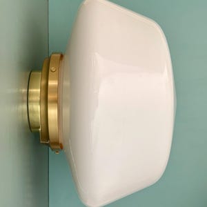 Vintage Mazda XXL globe wall or ceiling light in white opaline
