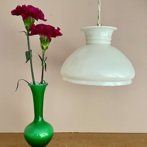 Vintage white opaline lampshade pendant light