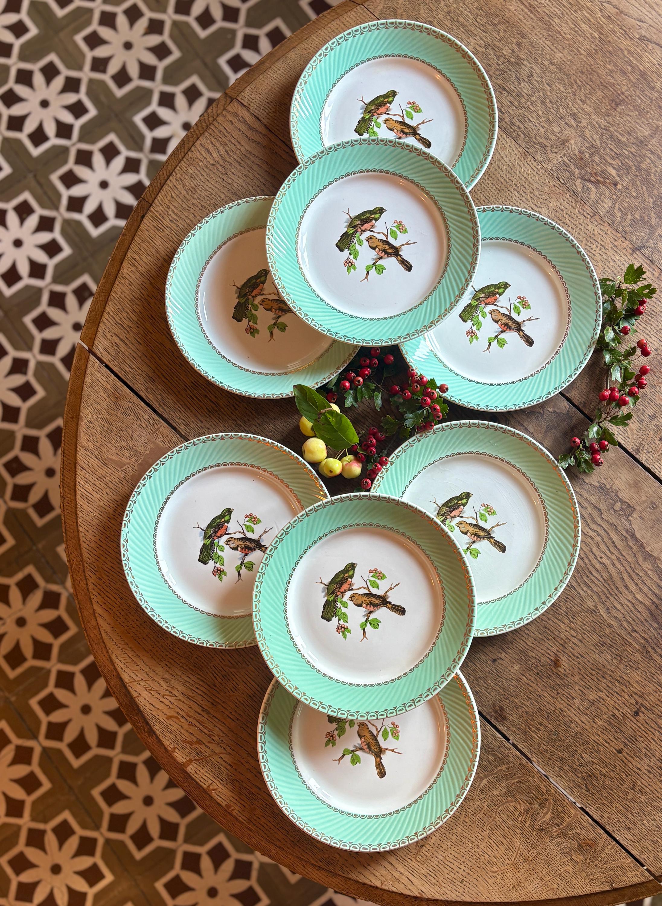 ☆vintage プレートと鳥の飾り セット Set of 8 Vintage Bird-decorated Dinner Plates - Etsy