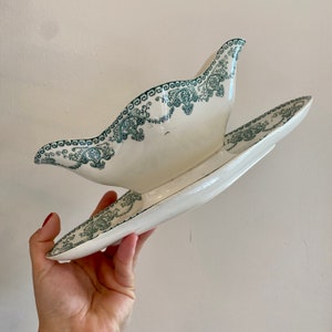 Vintage ironstone sauceboat, at the Chatelet de Longwy