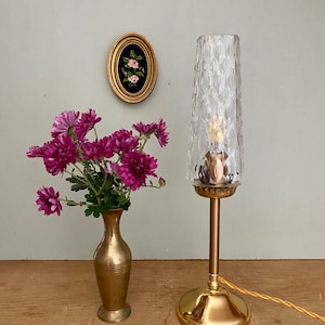 Lámpara de mesa vintage con forma de globo de cristal