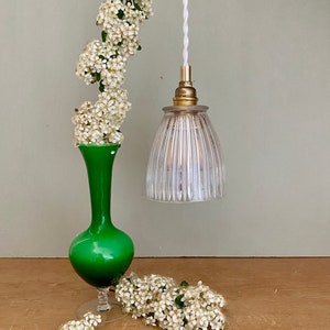 Lámpara colgante vintage de tulipán en cristal de Baccarat
