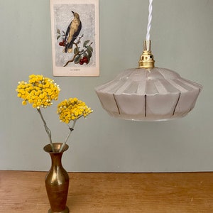 Vintage art deco glass lampshade pendant light
