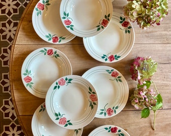 Lot de 9 assiettes creuse vintage Modèle Mado