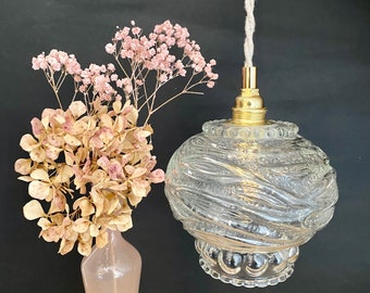 Vintage glass globe pendant light