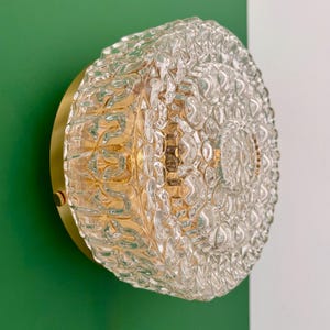 Vintage globe wall or ceiling light in molded glass