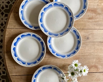 Lot de 6 assiettes plates vintage