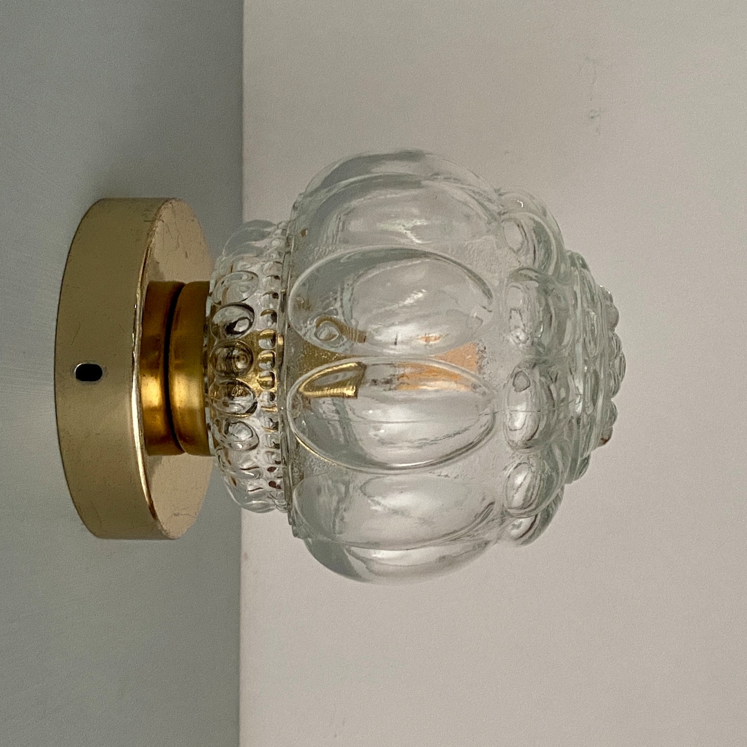 Vintage Glass Globe Wall or Ceiling Light - Etsy