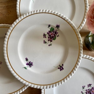 Set of 6 vintage dessert plates Violettes de Badonvillier image 6