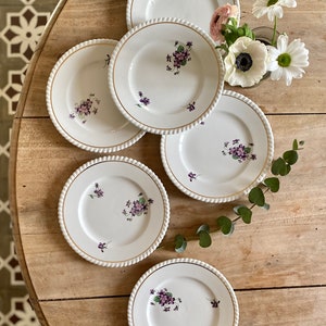 Set of 6 vintage dessert plates Violettes de Badonvillier image 1