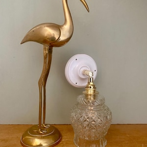 Aplique de pared vintage en forma de tulipán de cristal cincelado
