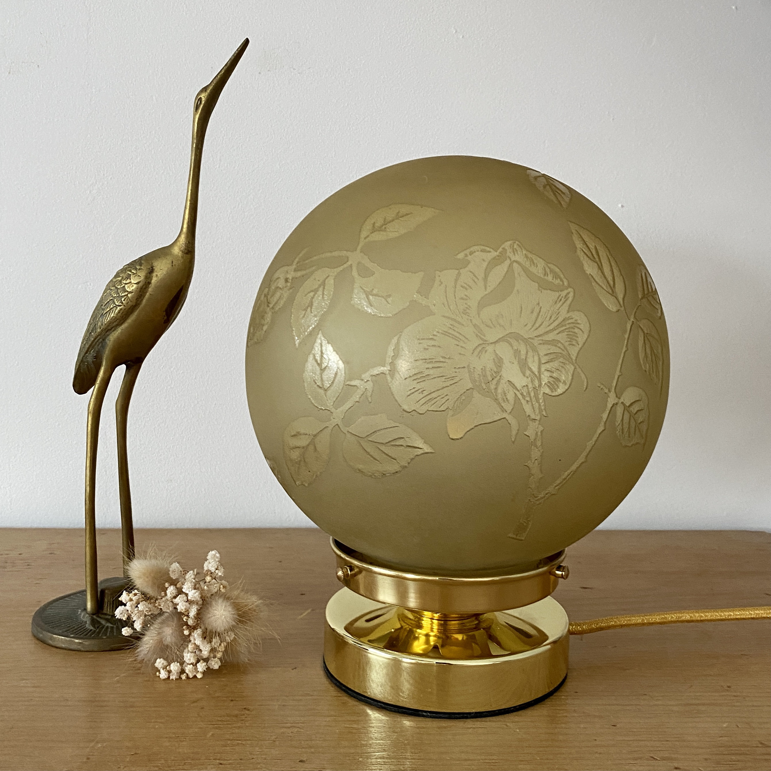 Lampe à Poser Globe Vintage Art Déco Deveau