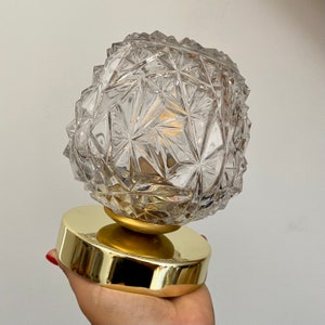 Vintage globe wall/ceiling light in molded glass