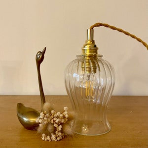 Lámpara vintage de tulipán de cristal