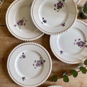 Set of 6 vintage dessert plates Violettes de Badonvillier image 3