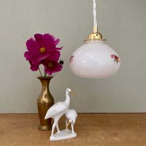 lámpara colgante de globo opalina vintage