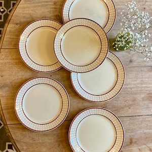 Set of 6 vintage flat plates from the Longchamp factory