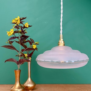 Vintage frosted glass lampshade pendant light