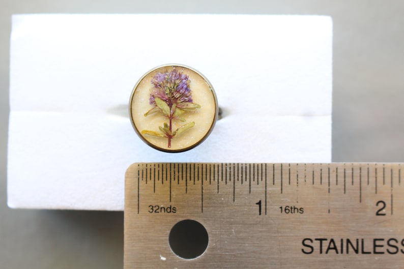 Flower Resin Ring White