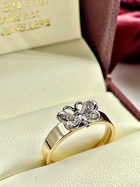9ct gold butterfly best sale ring