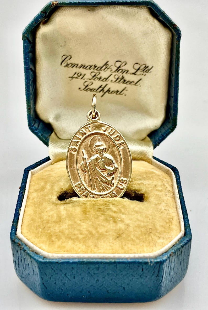Vintage 9ct Gold St Jude Pendant/charm, Solid Gold, 4.3 Grams ...