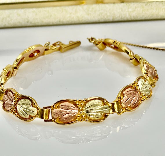Vintage 10k Gold, Colour Bracelet, Black Hills Gold