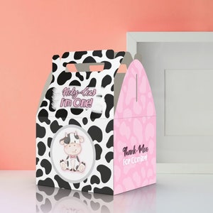 Holy Cow I'm One Theme | Party Favor Boxes | Birthday | Baby Shower | Wedding | Gift | Party Supplies | Party Decorations | Candy Boxes