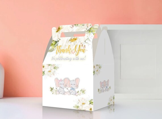 Elephant Baby Theme Party Favor Boxes Birthday Baby - Etsy