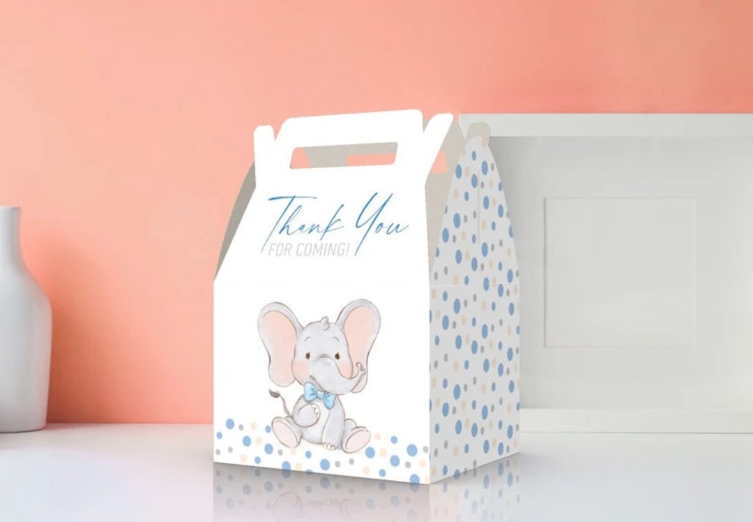 Baby Elephant Theme | Party Favor Boxes | Birthday | Ba Shower ...