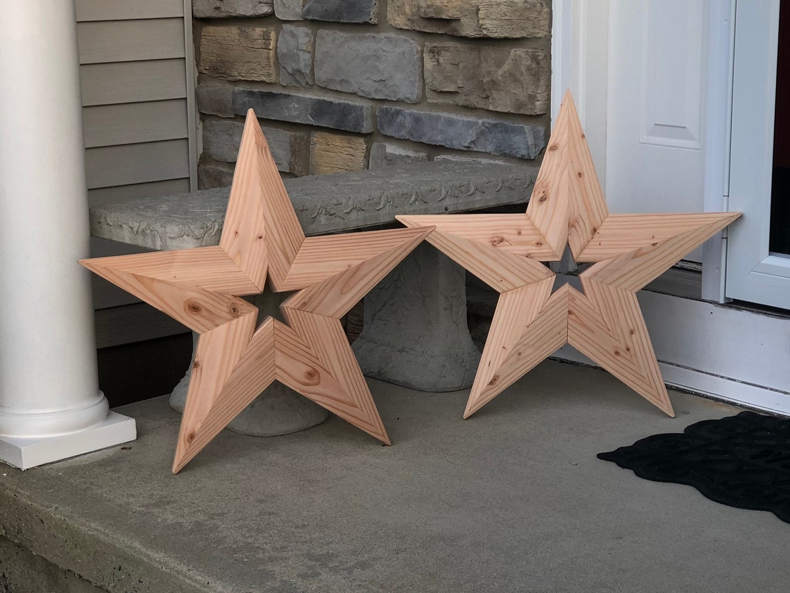 Wooden Christmas Stars XL Wooden Stars 24 Holiday Etsy Canada