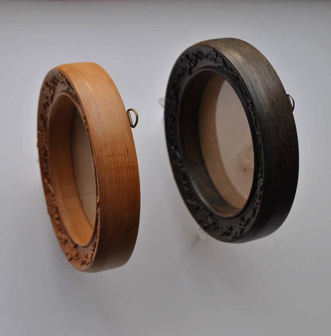 4 Inch ROUND WOODEN FRAME Floral Ornament Wood Carving Wall Etsy UK