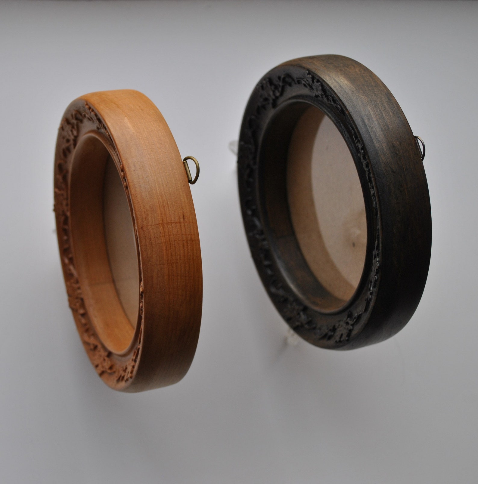 4 Inch ROUND WOODEN FRAME Floral Ornament Wood Carving Wall Etsy UK