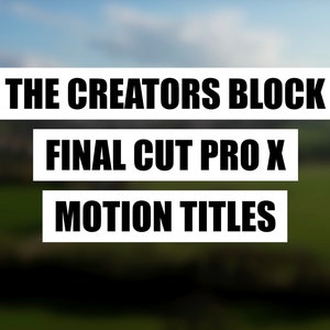 Final Cut Pro X Customisable Centre Title, Motion Graphic, Video Editing Tool for FCPx, YouTube Video Animated Titles