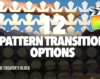 12 Pattern Transitions for Final Cut Pro X: Motion Graphics Plugin (Digital Download)