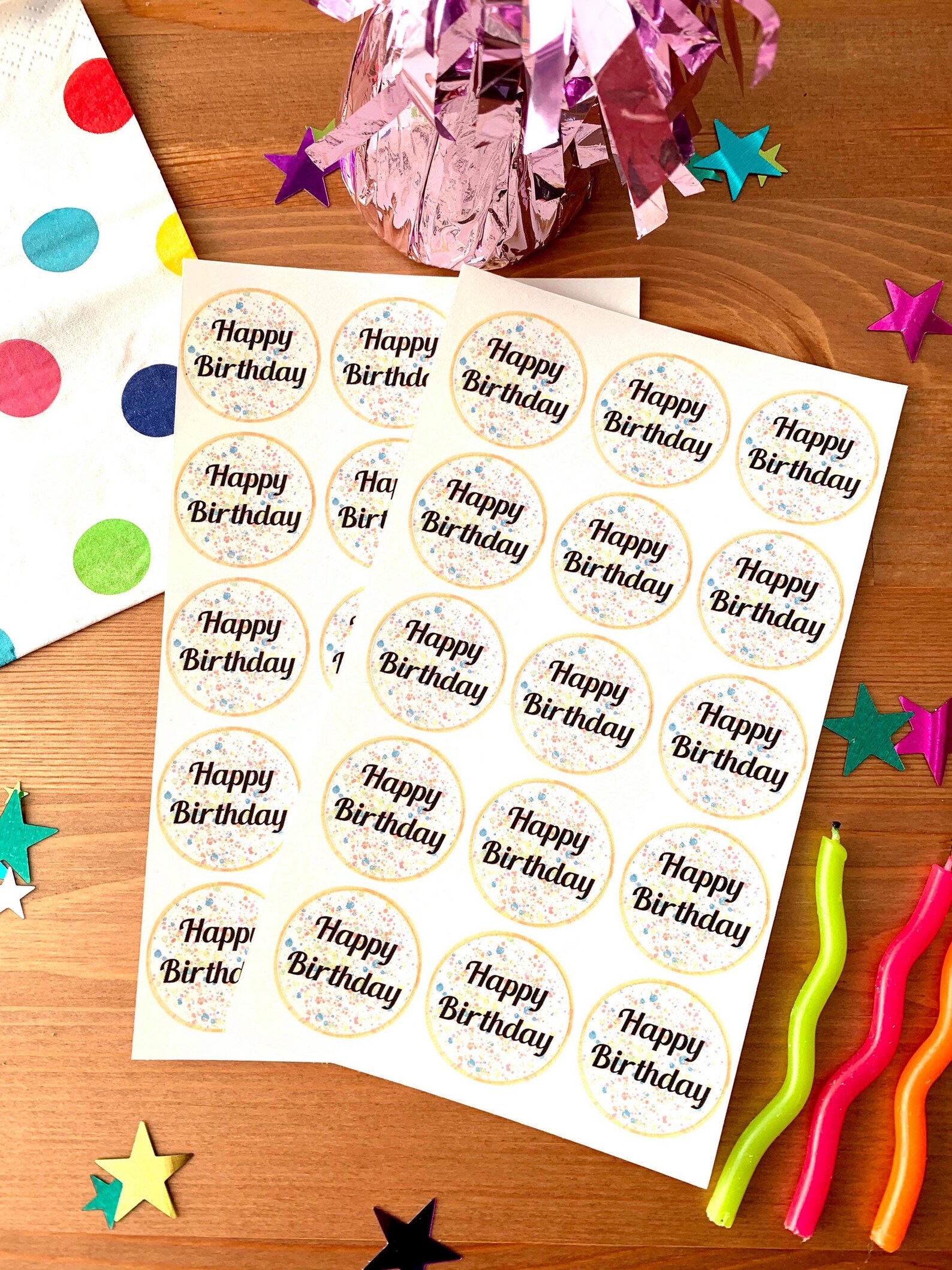 Happy Birthday Sticker / Envelope Seals x 30 Etsy